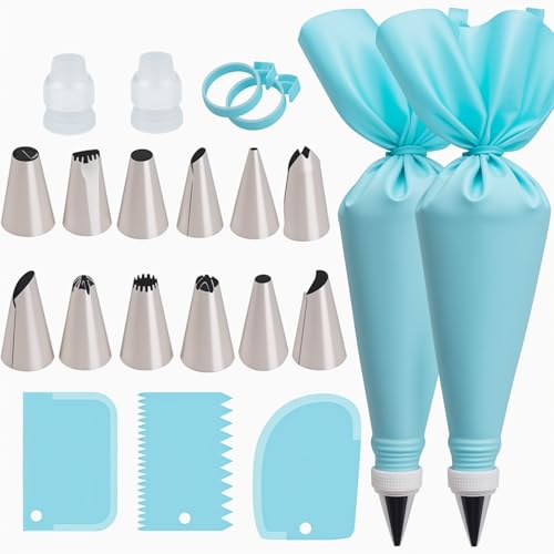 Reusable Piping Bags and Tips Set (20 Count)
