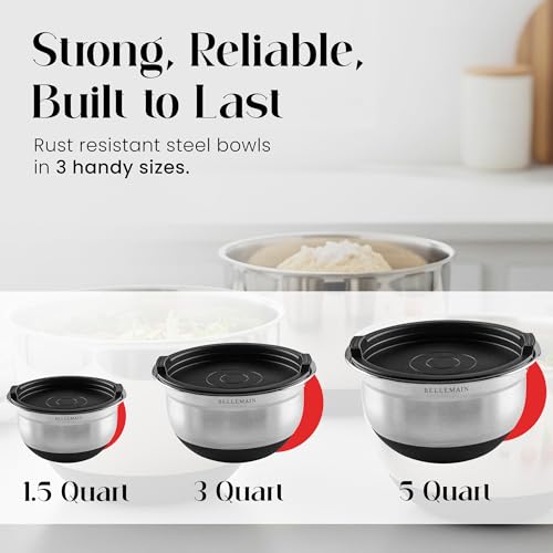 Stainless Steel Mixing Bowls with Airtight Lids Set