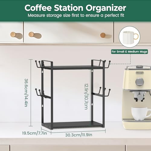 Coffee Station Bar Organizer Mug Holder Stand Countertop