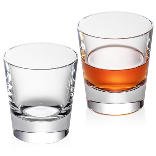 Crystal Whiskey Glasses Set of 2 Hand Blown Old Fashioned Glasses (2 Count)