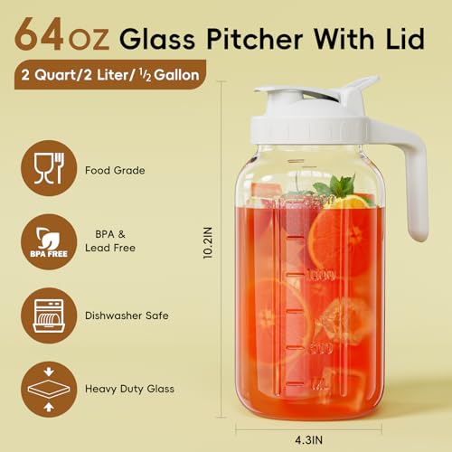 Glass Pitcher with lid