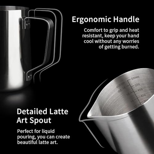 Stainless Steel Milk Frothing Pitcher 20oz