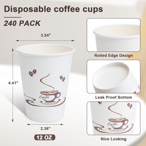 240 Pack 12 oz Coffee Cups (240 Count)