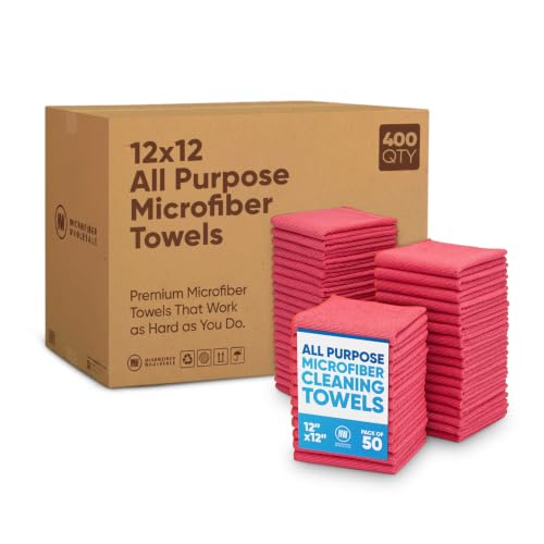 Bulk 12” X 12” All Purpose Microfiber Towels Wholesale (400 Count)