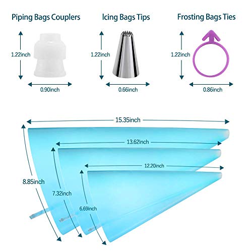 24pcs Reusable Piping Bags and Tips Set
