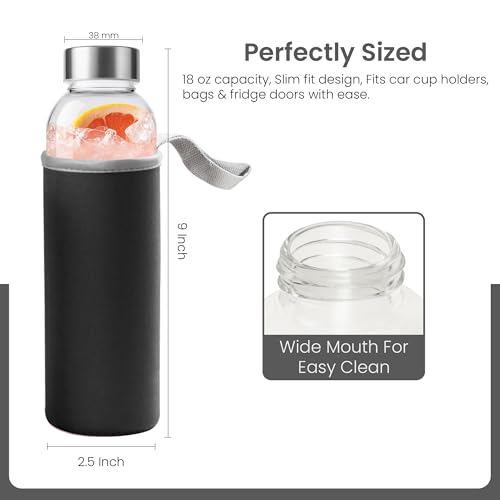 Clear Glass Bottles with Lids (6 Count)