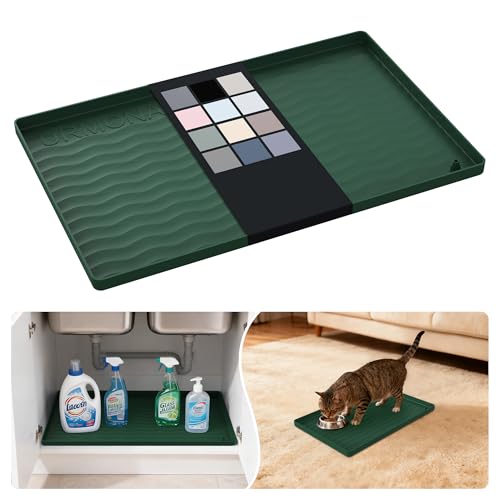 Waterproof Silicone Under Sink Mat 16'' x 10'' Shelf Liner for Kitchen and Bathroom