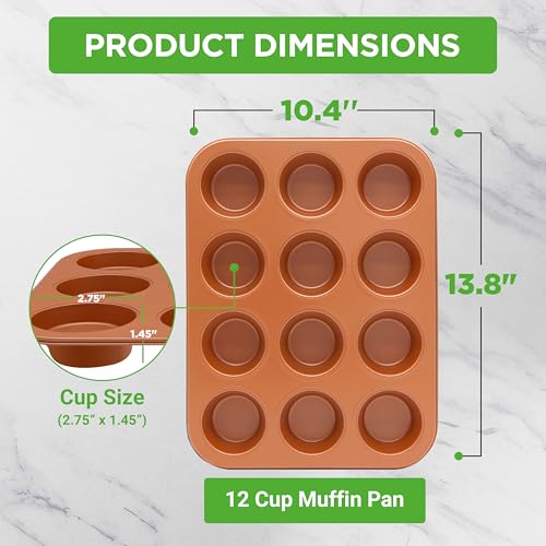 12 cup Copper Oven Muffin Pan