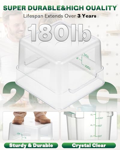 2&4QT NSF Food Storage Containers with Lids (4 Count)