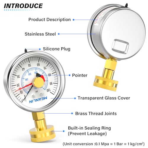 Stainless Steel 0~100Psi 3