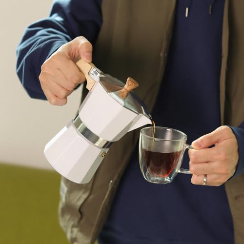 Stovetop Espresso Maker Aluminum Moka Pot 6 Cups Cuban Coffee Maker Stovetop Coffee Maker Moka Italian Espresso (6 Count)