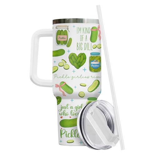 Funny Pickle Just Girl Who 40 oz Tumbler with Handle