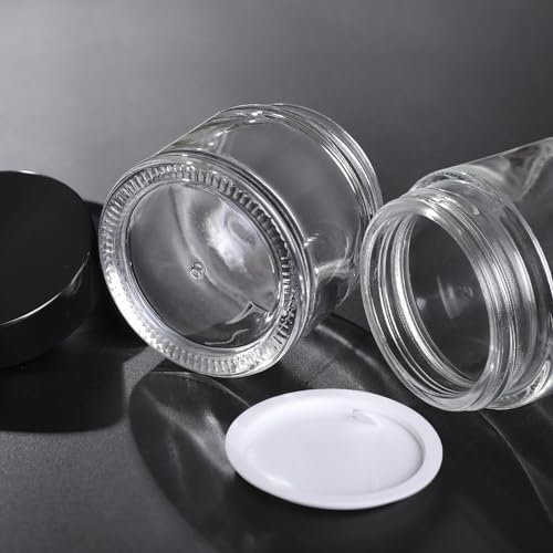 1OZ Glass Cosmetic Jars With Lids 3PCS Small Makeup Containers (3 Count)