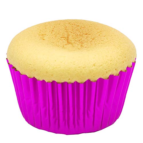Standard Hot Pink Foil Cupcake Liners Muffin Baking Cups for Party and More (100 Count)