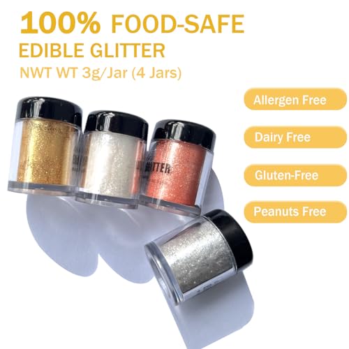 Edible Glitter for Drinks Cakes Christmas Set