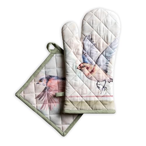 100% Cotton Oven Mitt & Pot Holder Set
