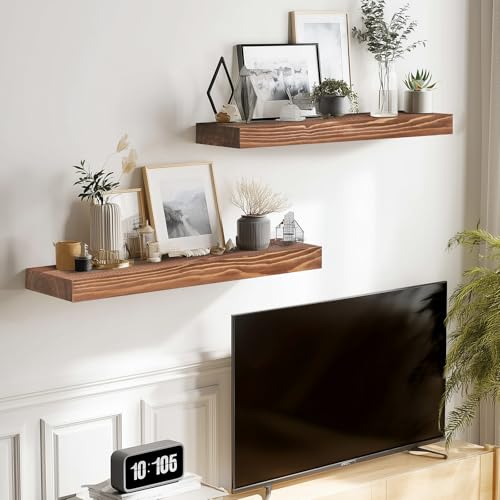 Solid Wood Floating Shelves (2 Count)