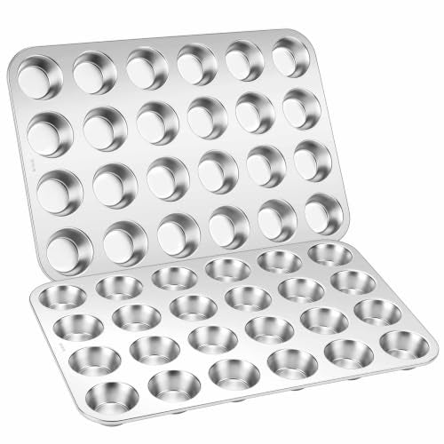 18 10 Stainless Steel Mini Muffin Cupcake Pan 24 Cups