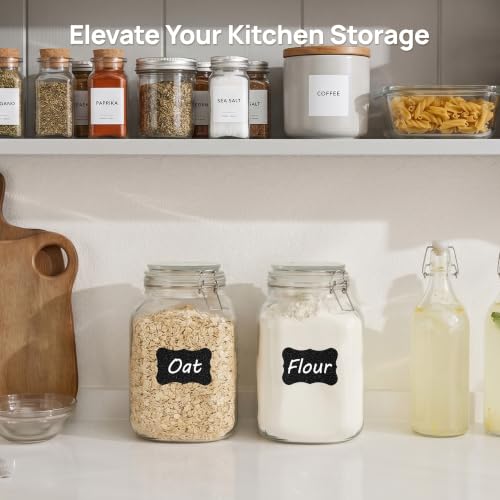1.1 Gallon Glass Storage Jars with Airtight Clamp Lids (2 Count)