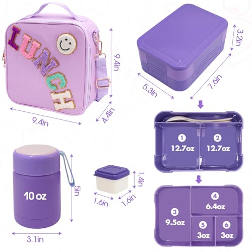 Preppy Lunch Box for Girls with 10oz Thermo