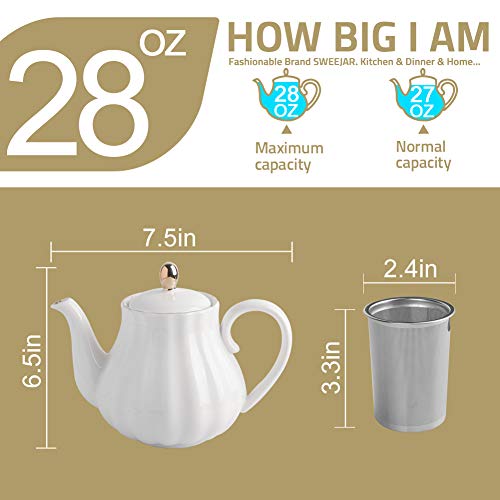 Sweejar 28FLOZ Royal Teapot with Infuser