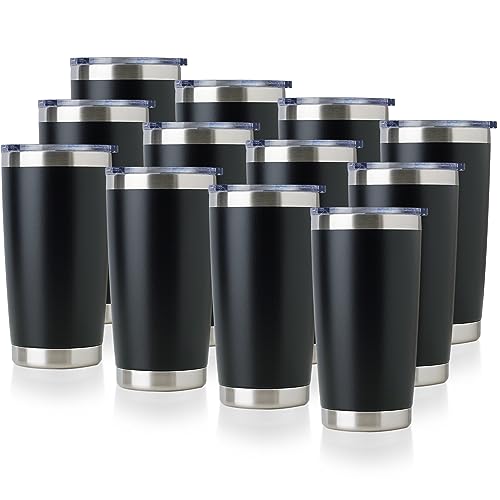 20oz Stainless Steel Tumbler Bulk with Lid (12 Count)