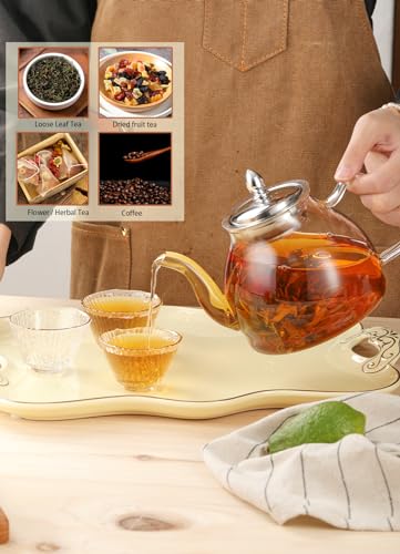 Glass Teapot Including 6 Blooming Flower Tea Balls