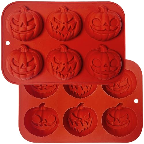 2Pcs Halloween Pumpkin Molds Silicone for Chocolate Candy