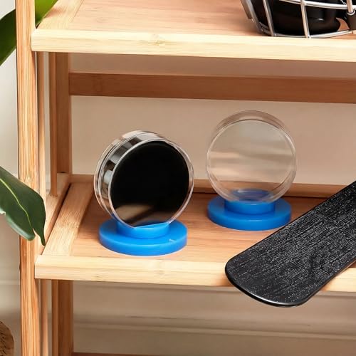 4 Pieces Hockey Puck Display Case Acrylic Clear Puck Holder with Shell Base Hockey Display Stand Autographed Souvenir Memorabilia for Enthusiasts Collection (4 Count)