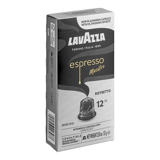 Espresso Ristretto Dark Roast Arabica & Robusta Aluminum Capsules Compatible with Nespresso Original Machine (10 Count)