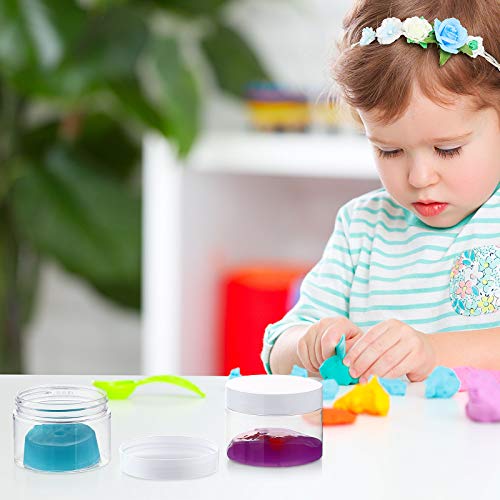 4 Pcs Plastic Jars Wide Mouth with Lids (6 Ounce)