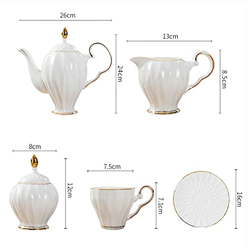 Tea Set for Adults Porcelain Coffee Tea Gift Sets Cups and for 6 with Ceramic Teapot