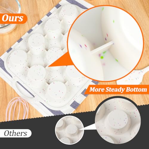Silicone Muffin Pans for Baking with Metal Framed (2 Count)