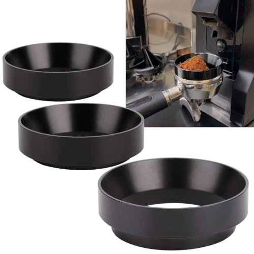 Dosing Rings Aluminum Coffee Powder Dosing Rings Funnel with Magnetic Replacement Coffee Maker Accessory Black
