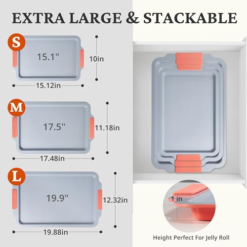 Non Stick Ceramic Baking Sheet Pan Set of 3 (3 Count)