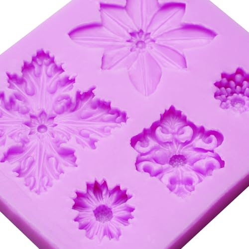 Rose Chocolate Mold Flower Molds Silicone for Cupcake Topper Candy Cookie Clay Crafting Projects Set of 2