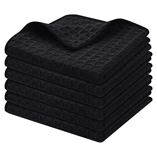 Microfiber Waffle Weave Kitchen Dish Cloths (6 Count)