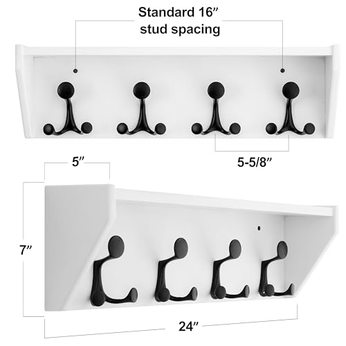 Wall Shelf with Hooks