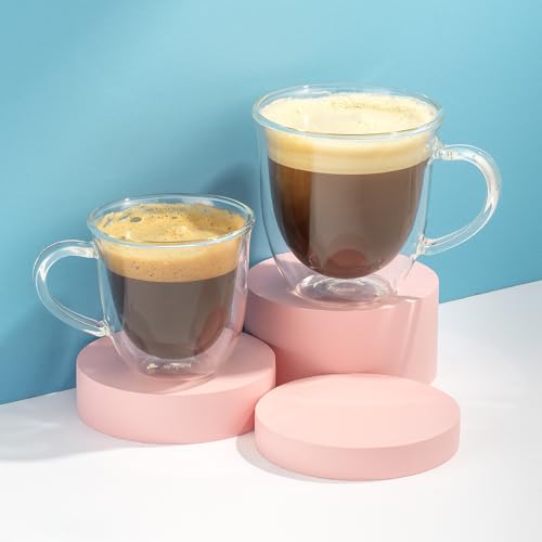 Serene Double Walled Insulated Glasses Coffee Mug (2 Count)