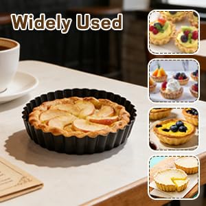 6 Pack 5 Inch Mini Tart Pans with Removable Bottom (6 Count)