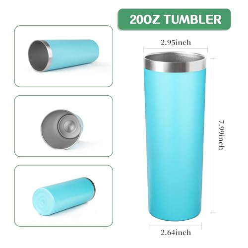 20 oz Skinny Tumbler with Lid and Straw (8 Count)