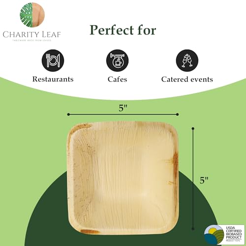 Disposable Bamboo 5" Square Bowl (1000 Count)
