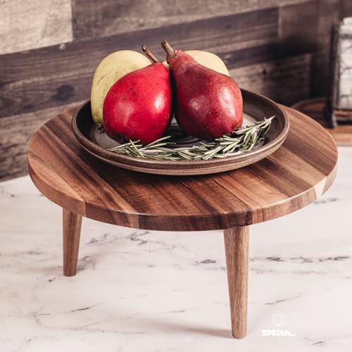 Acacia Wooden Round Footed Serving Board