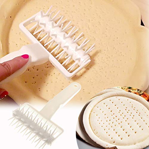 Plastic Pizza Dough Docker Roller 7.87 Inch Baking Spike Roller Pastry Tool Prevents Dough Blistering Even Rising Thin Crust for Pizza and Pastry Preparation
