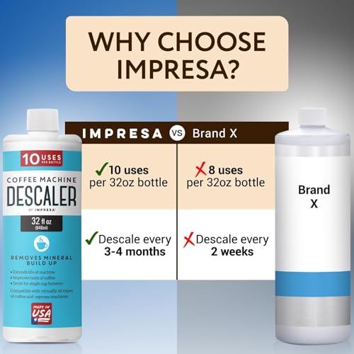 10 Uses 32oz Coffee Machine Descaler for Keurig and Virtually All Single Use Coffee and Espresso Machines (32 Fl Oz)