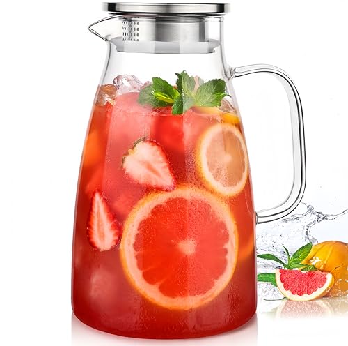 2 Liter 68oz Borosilicate Pitcher with Lid