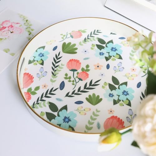 Round Serving Tray with Handles