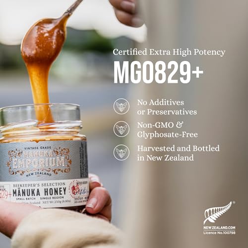 MGO829+ High Potency Raw Manuka Honey 8.8oz Glass Jar (8.8 Ounce)