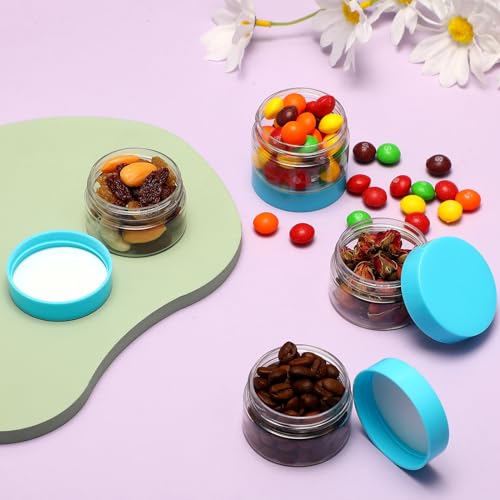 4 Pcs Plastic Jars Wide Mouth with Lids (4 Count)