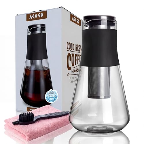 54oz Glass Coffee Maker & Pitcher for Iced Tea & Fruit Infusions (56 Ounce)